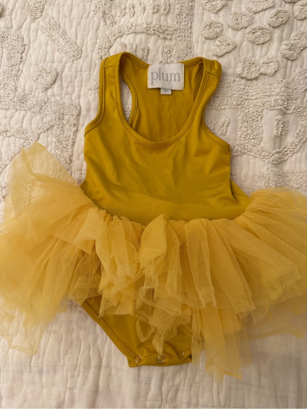 Plum Girls' Mustard Yellow Tutu Bodysuit Costume
